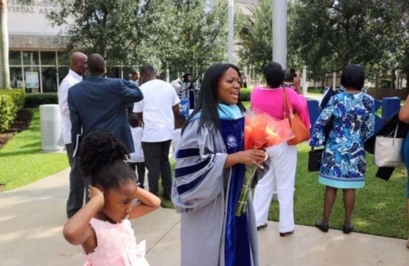 On June 14, Yolanda Perkins walked across the stage during commencement at Nova Southeastern University and accepted her PhD as her family looked on.