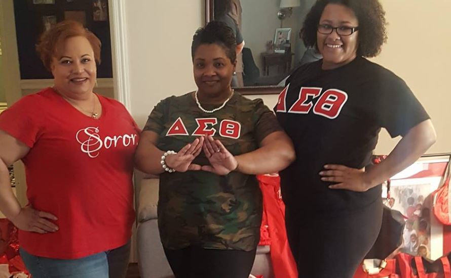 Michelle Lindsey poses with fellow members of Delta Sigma Theta Sorority. Credit: Michelle Lindsey