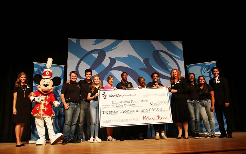 Disney shares the magic by donating $20k to support band students who were devastated by school fire. 