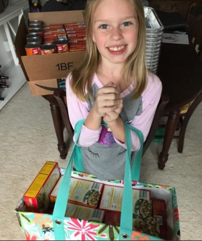 Compassionate 9-year-old raises enough money to buy over 100 thanksgiving dinners for families in need. 