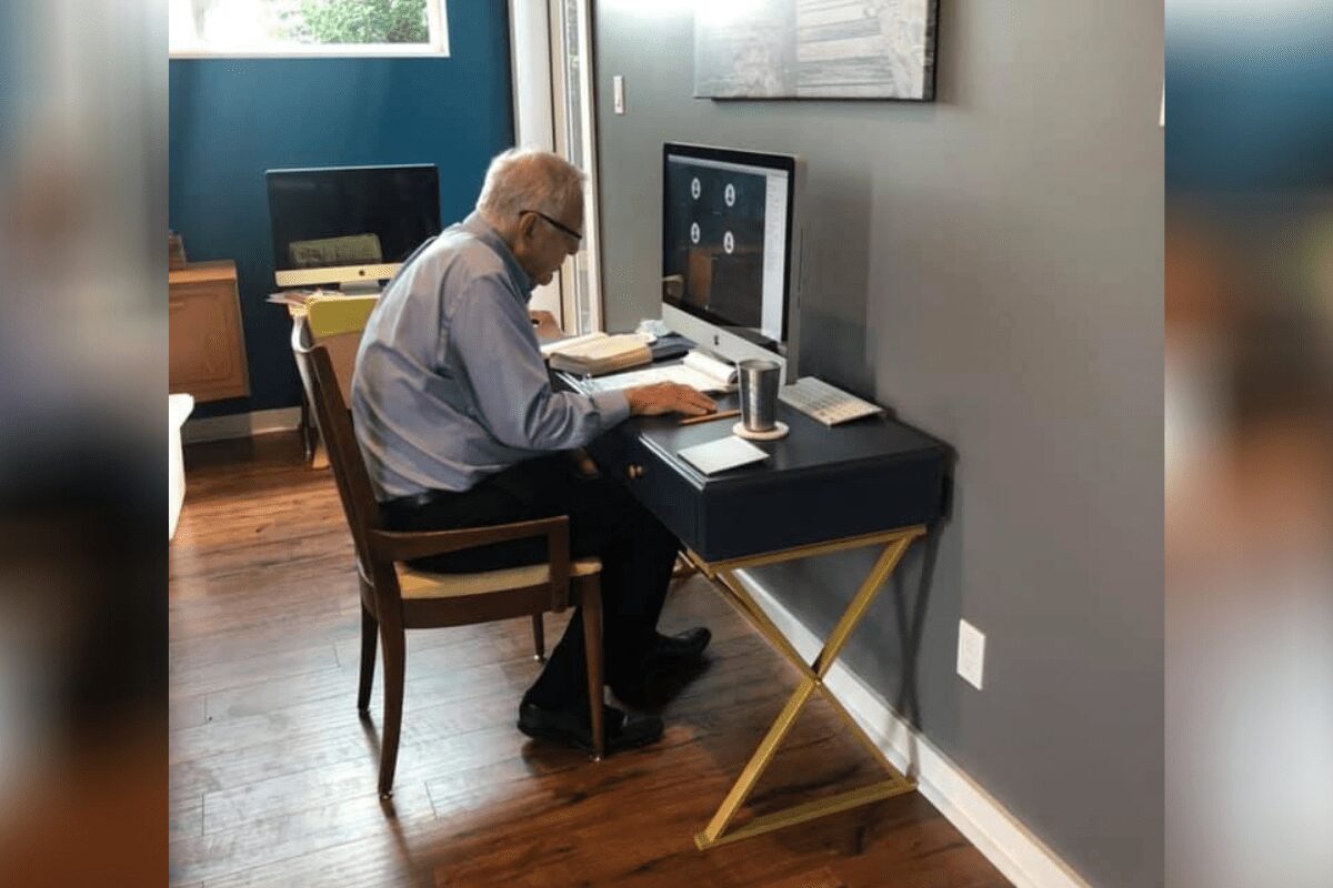 91-year-old professor embraces remote learning so he can continue enriching lives during the pandemic.