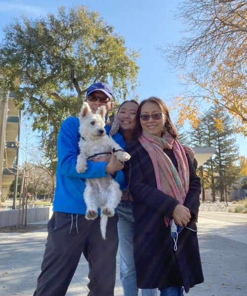 Athena Tran with her family.