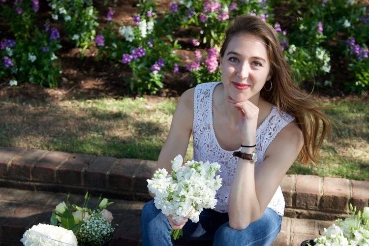 Eleanor Love repurposing flowers to give to her patients.