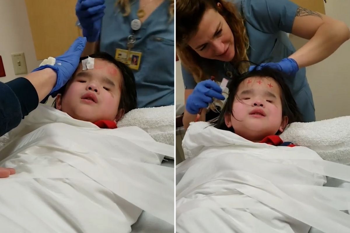 Blind 8-year-old girl, Evie, sings to overcome her fear of medical tests.