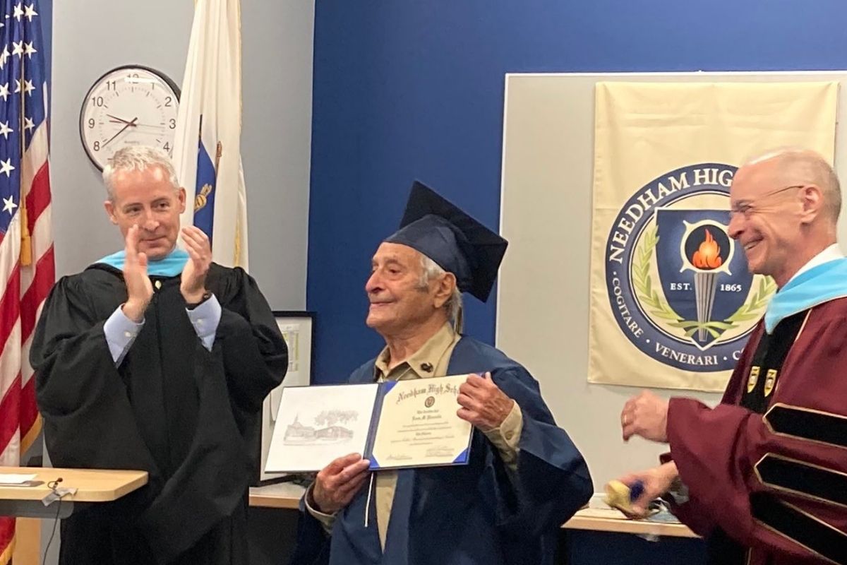 95-year-old World War II veteran earns high school diploma after 77 years