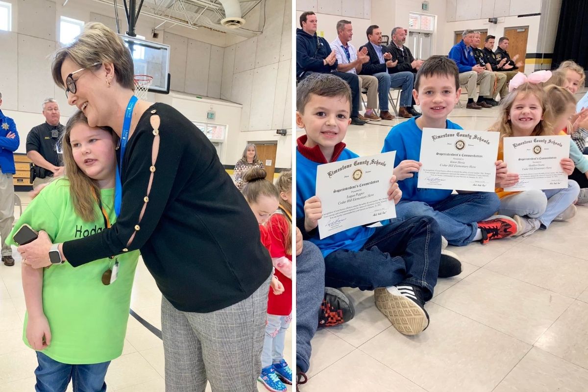 Alabama first graders recognized with special ceremony for saving their teacher's life