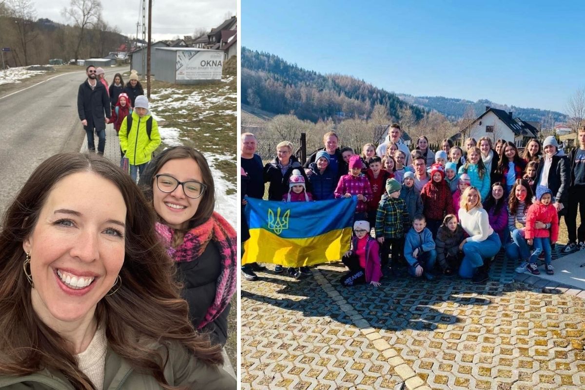 Missouri mom travels halfway across the globe to help 31 orphans escape from Ukraine and find homes.