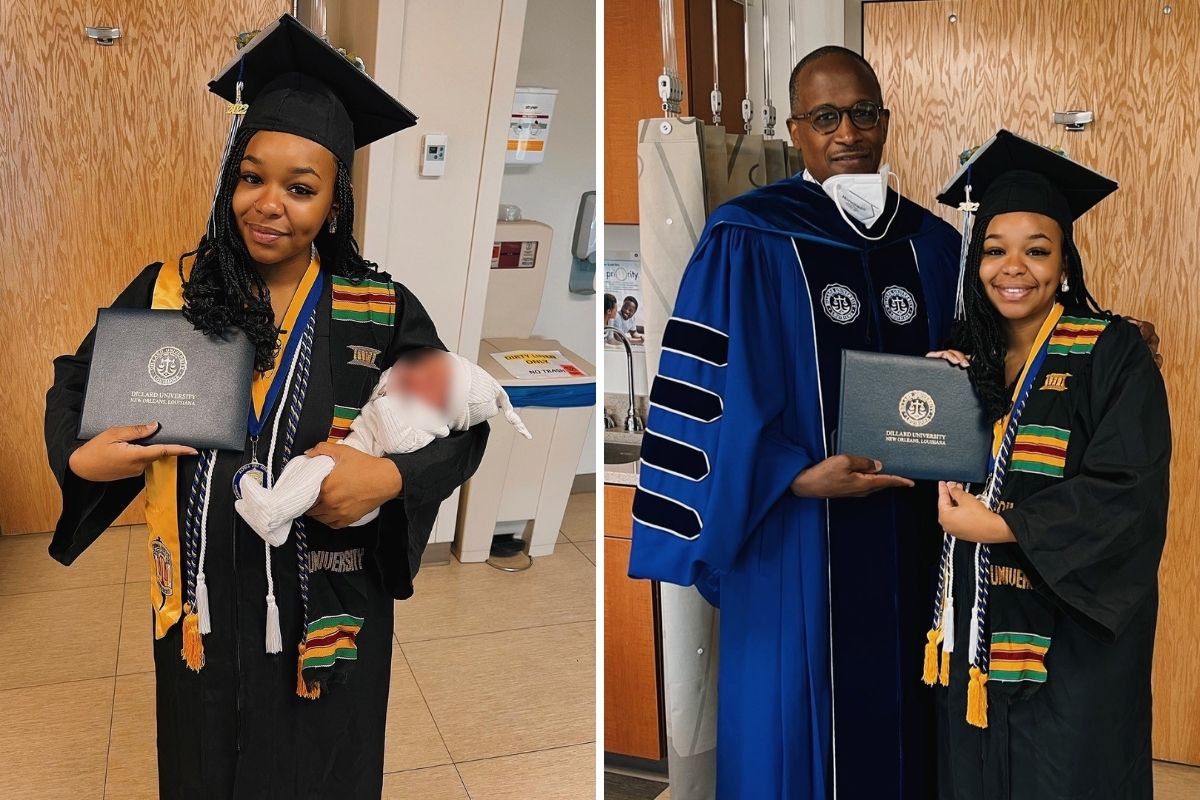 Student goes into labor hours before graduation, so the university brought the ceremony to her.