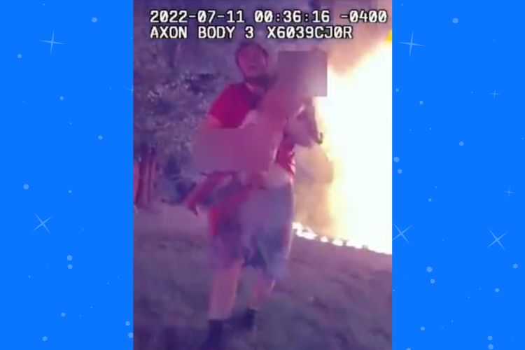 Heroic pizza delivery man stops to rescue 5 kids trapped in house fire as he was driving by. (Lafayette Police Dept/Nick Bostic)