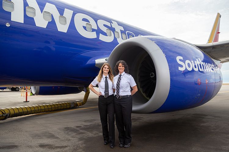 Mother & daughter team up to fly commercial airplanes together - "a dream come true" (Southwest Airlines Co. | Schelly Stone)