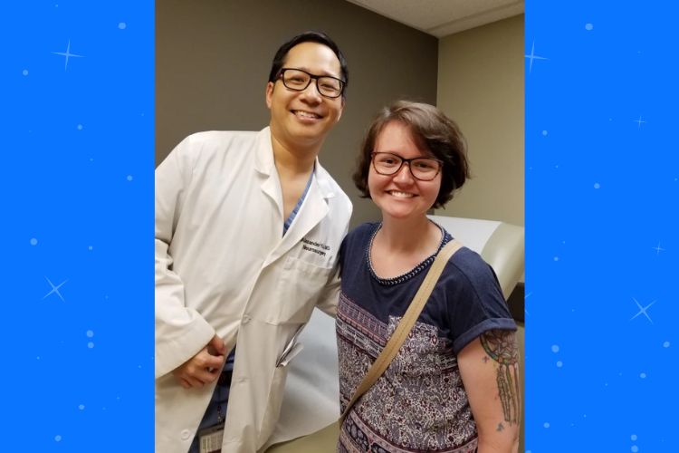 Bride asks doctor to walk her down the aisle after he cared for her through brain tumor